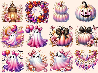 Pink Halloween Clipart Cute Halloween PNG - Wonders Artist