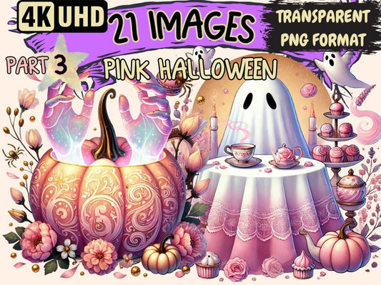 Pink Halloween (P3) Clipart Cute Halloween PNG - Wonders Artist