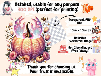 Pink Halloween (P3) Clipart Cute Halloween PNG - Wonders Artist