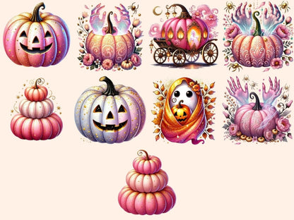 Pink Halloween (P3) Clipart Cute Halloween PNG - Wonders Artist