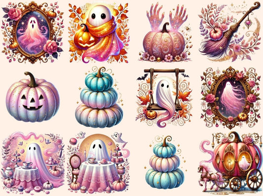 Vaaleanpunainen Halloween (P3) Clipart
