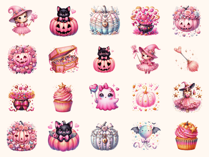 Pink O’Ween Clipart All Bundles Clipart Line Art - WondersArtist