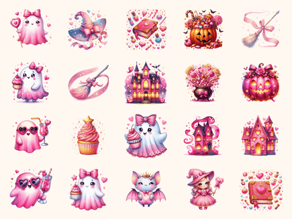 Pink O’Ween Clipart All Bundles Clipart Line Art - WondersArtist