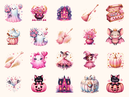 Pink O’Ween Clipart All Bundles Clipart Line Art - WondersArtist