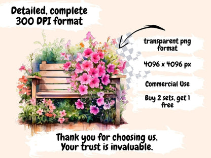 Pink Petunias Watercolor Clipart petunia clipart - Wonders Artist