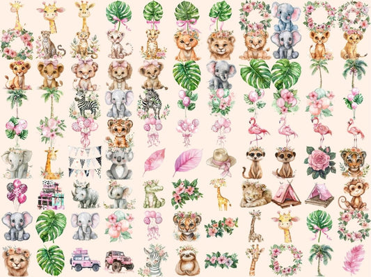 Рожевий сафарі акварельний кліпарт