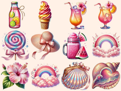 Pink Summer Clipart cute summer png - Wonders Artist