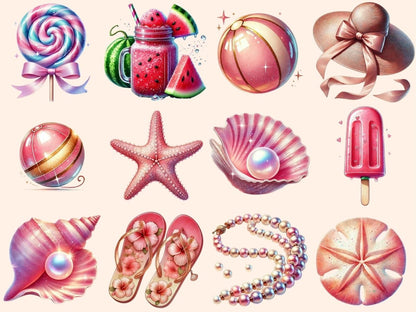 Pink Summer Clipart cute summer png - Wonders Artist