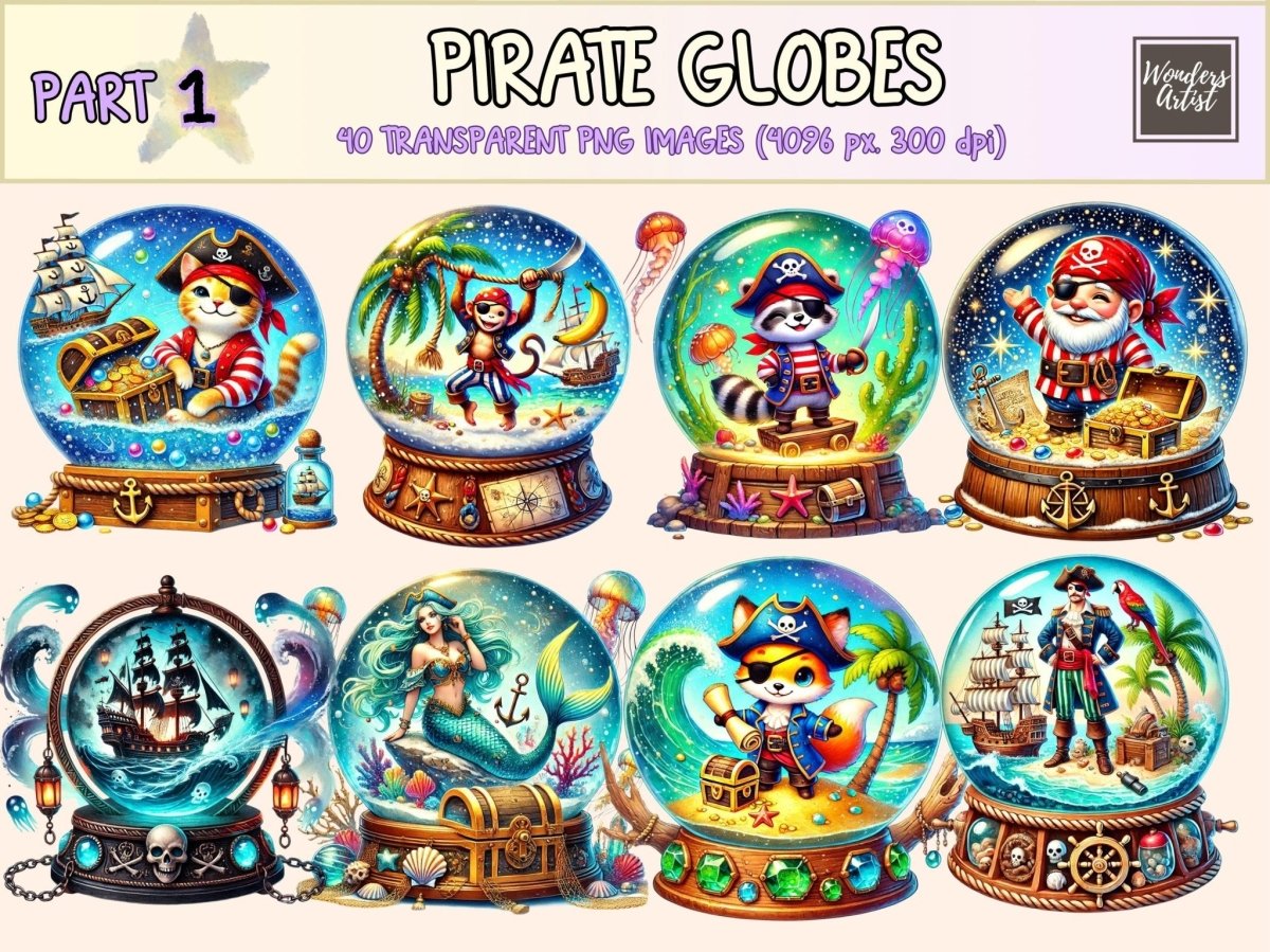 Pirate Globes Clipart adventure globe png globe clipart globe printables - WondersArtist