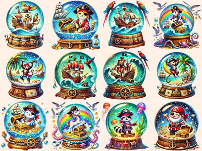 Pirate Globes Clipart adventure globe png globe clipart globe printables - WondersArtist