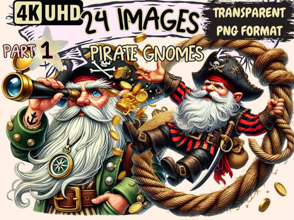Pirate Gnomes Clipart Adventure Gnome Art - Wonders Artist
