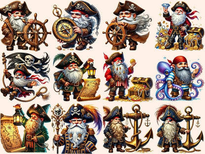 Pirate Gnomes (P2) Clipart Adventure Gnome Art - Wonders Artist