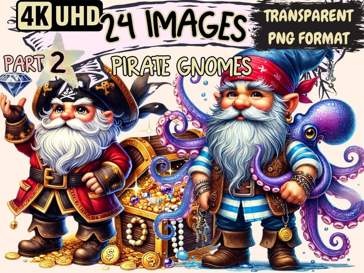 Pirate Gnomes (P2) Clipart Adventure Gnome Art - Wonders Artist