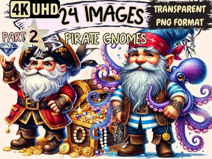 Pirate Gnomes (P2) Clipart Adventure Gnome Art - Wonders Artist