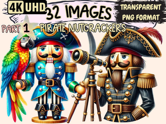 Pirate Nutcrackers Clipart - High - Quality Instant Digital Download for Creative Projects