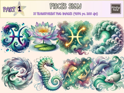 Pisces Sign Clipart astrology png - Wonders Artist