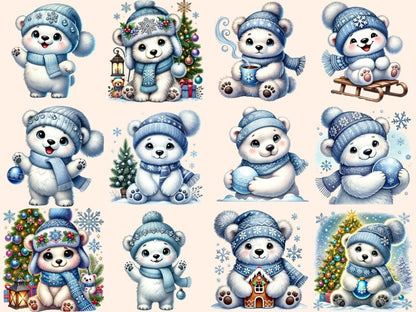Polar Bears Clipart Bear design - Wonders Artist