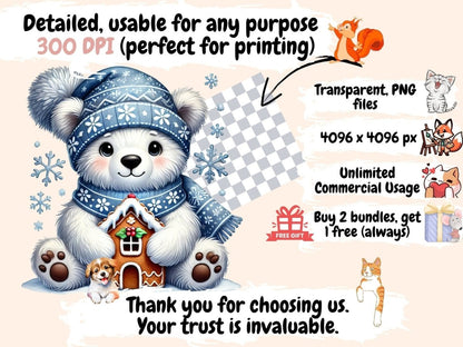 Polar Bears Clipart Bear design - Wonders Artist