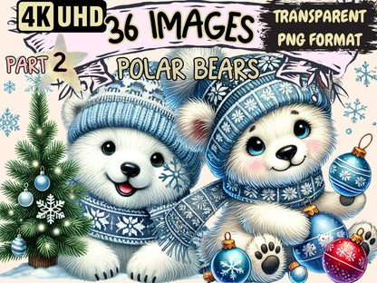 Polar Bears (P2) Clipart baby white ebar - Wonders Artist