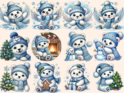 Polar Bears (P2) Clipart baby white ebar - Wonders Artist