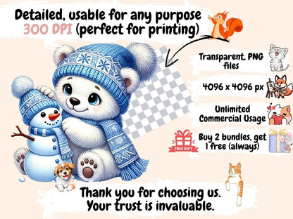 Polar Bears (P2) Clipart baby white ebar - Wonders Artist