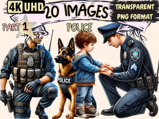 Police Clipart - High - Quality Instant Digital Download for Creative Projects