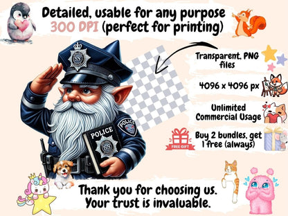 Police Gnomes Clipart Gnome Clipart - Wonders Artist