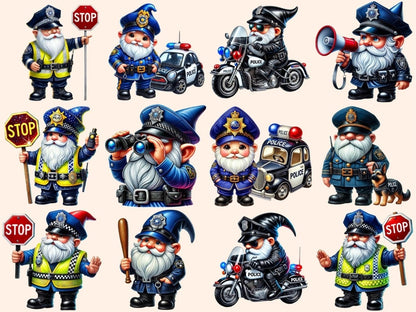 Police Gnomes (P2) Clipart Gnome Clipart - Wonders Artist