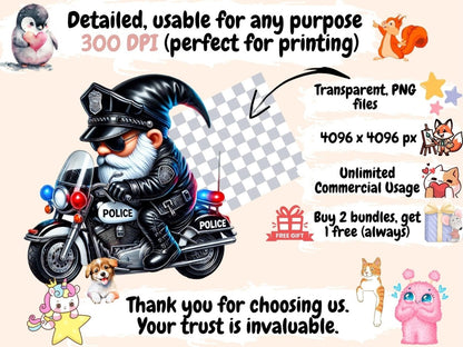 Police Gnomes (P2) Clipart Gnome Clipart - Wonders Artist