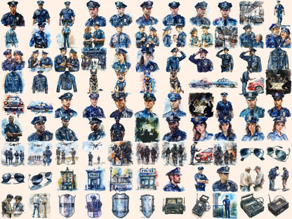 Police Watercolor Clipart law enforcement png - Wonders Artist