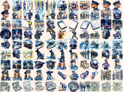 Police Watercolor Clipart law enforcement png - Wonders Artist