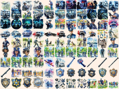 Police Watercolor Clipart law enforcement png - Wonders Artist