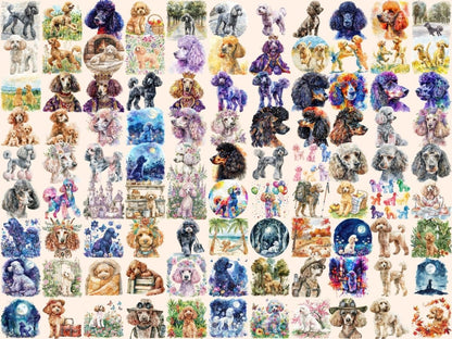 Poodles Watercolor Clipart fluffy dog png - Wonders Artist
