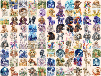 Poodles Watercolor Clipart fluffy dog png - Wonders Artist