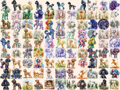 Poodles Watercolor Clipart fluffy dog png - Wonders Artist