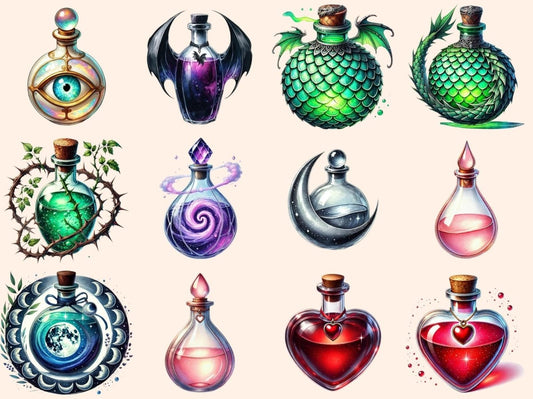 Potion Bottles (P2) Clipart