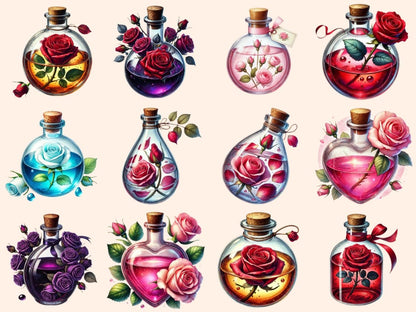 Potion & Roses Clipart potion and roses png - Wonders Artist