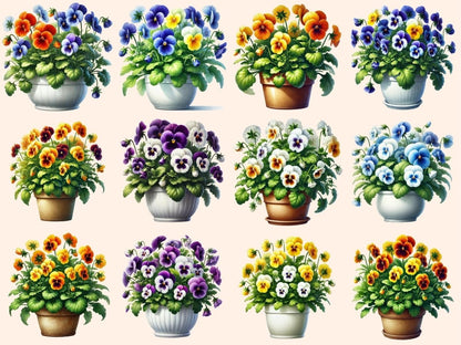 Potted Pansies Clipart blooming pansies - Wonders Artist
