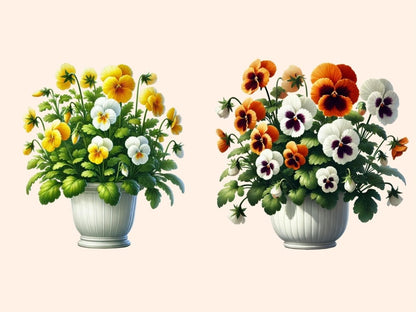 Potted Pansies Clipart blooming pansies - Wonders Artist