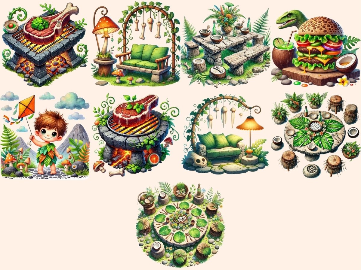 Prehistoric Village Clipart ancient village art cave house png caveman clipart - WondersArtist