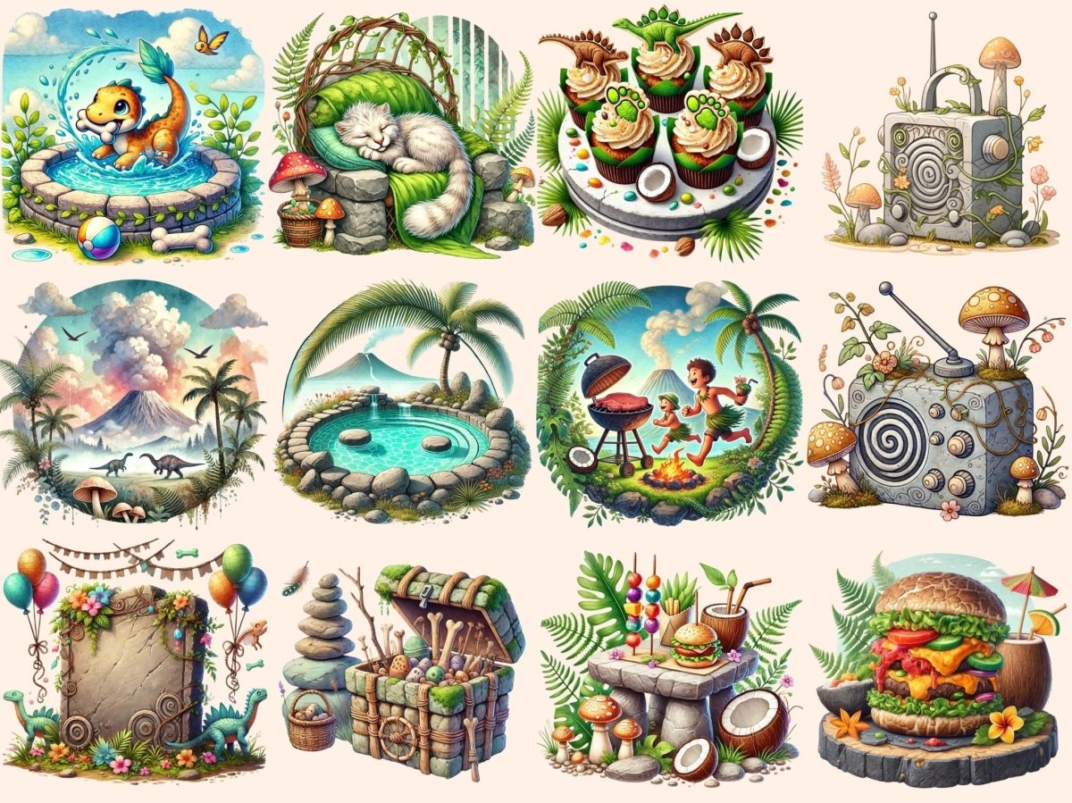 Prehistoric Village Clipart ancient village art cave house png caveman clipart - WondersArtist