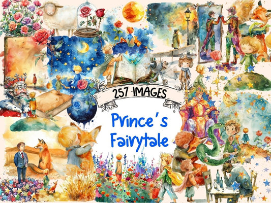 Prince's Fairytale Watercolor Clipart Fairytale Clipart - Wonders Artist