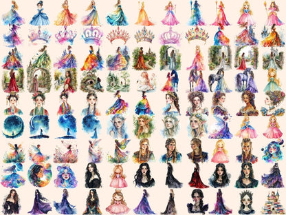 Princess Watercolor Clipart cute princess png - Wonders Artist