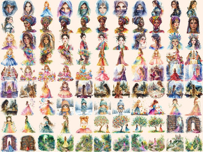 Princess Watercolor Clipart cute princess png - Wonders Artist