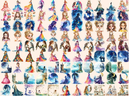 Princess Watercolor Clipart cute princess png - Wonders Artist