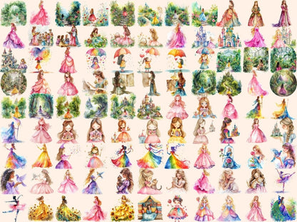 Princess Watercolor Clipart cute princess png - Wonders Artist