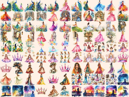 Princess Watercolor Clipart cute princess png - Wonders Artist