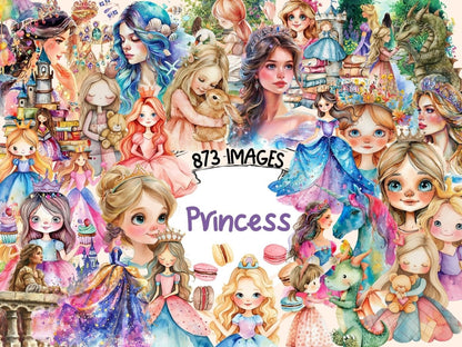 Princess Watercolor Clipart cute princess png - Wonders Artist