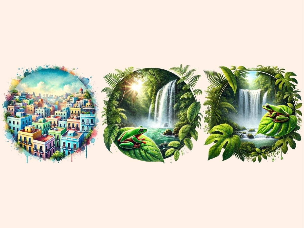 Puerto Rico (P3) Clipart beach graphics - Wonders Artist