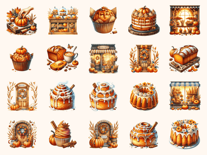 Pumpkin Bakery Clipart All Bundles Clipart Line Art - WondersArtist